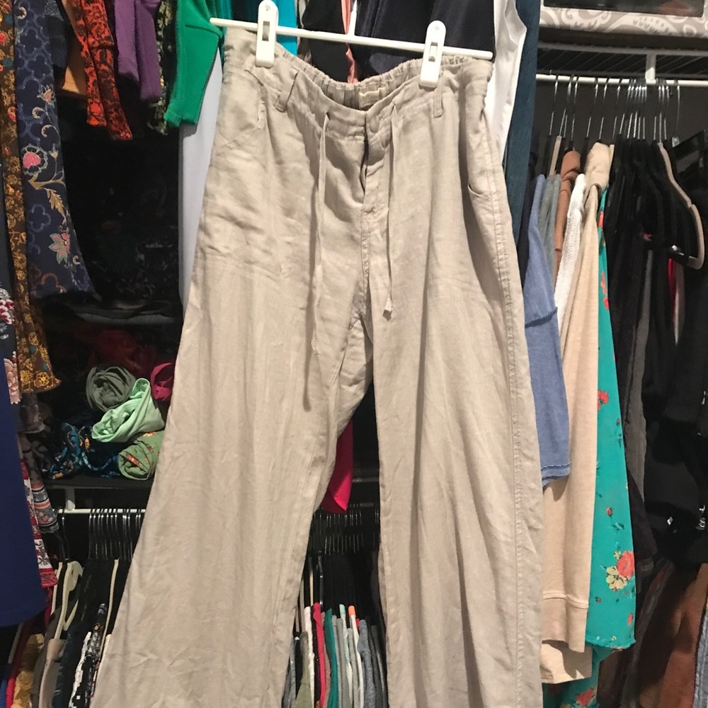 Gray/khaki linen pants